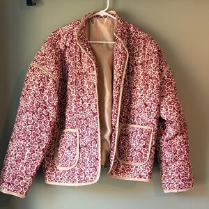 Women’s floral quilted silky jacket
